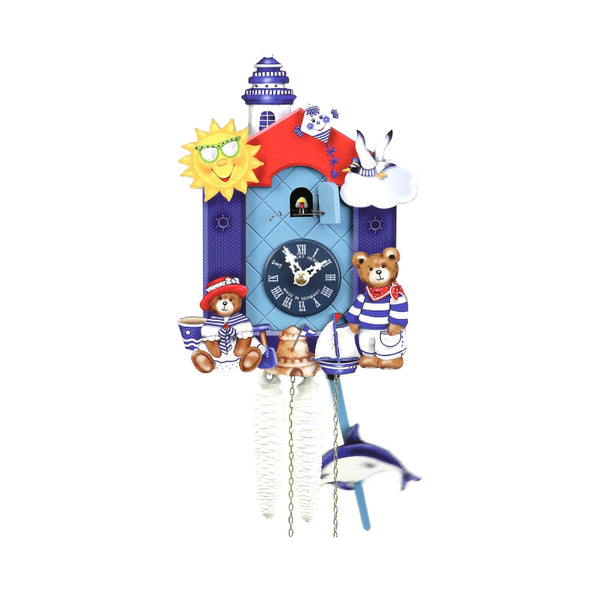 Chalet 1day children's cuckoo clock with bears 'Fia' and 'Jan' at the