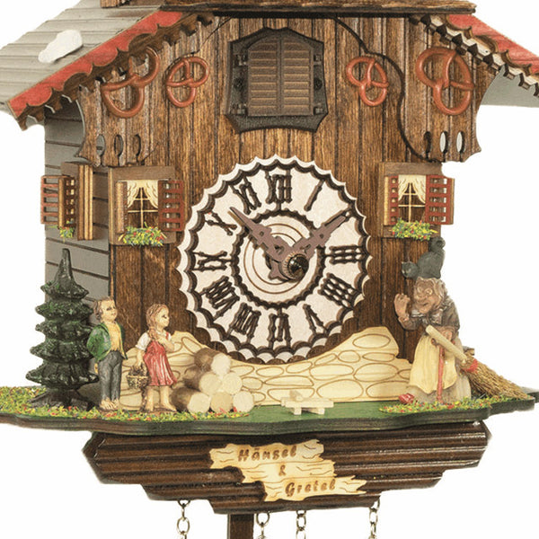 Chalet quartz cuckoo clock Black Forest 'Hansel & Gretel' house 25 cm by Trenkle Uhren