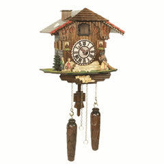 Chalet quartz cuckoo clock Black Forest 'Hansel & Gretel' house 25 cm by Trenkle Uhren