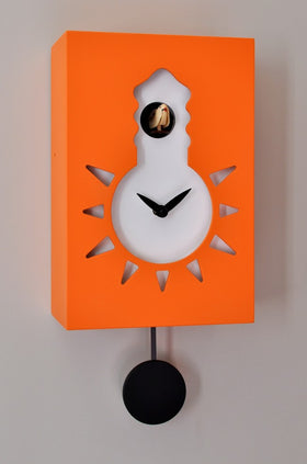  Cuckoo Clock - 'Cucu Night & Day' Cuckoo Clock (Orange) by Pirondini - Cuckoo Collections