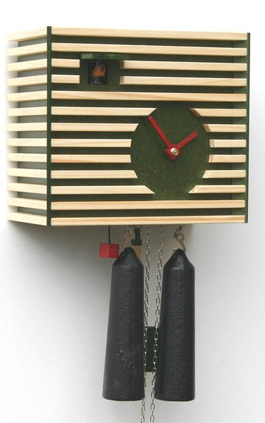  Cuckoo Clock - 'PM Bauhaus' Modern Art Style Cuckoo Clock 8-day movement (Green) by Rombach & Haas - Cuckoo Collections