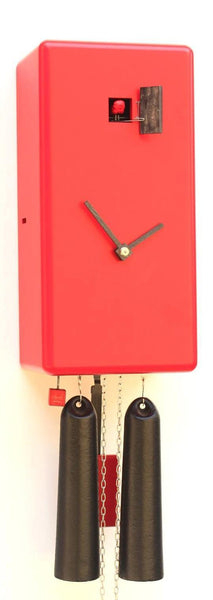  Cuckoo Clock - 'Classic Angular' Modern Art Style Cuckoo Clock 8 day movement (Red) by Rombach & Haas - Cuckoo Collections