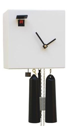  Cuckoo Clock - 'Cube' Modern Art Style Cuckoo Clock 8 day movement (White) by Rombach & Haas - Cuckoo Collections