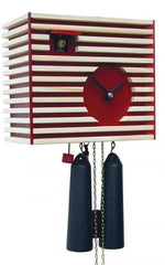  Cuckoo Clock - 'PM Bauhaus' Modern Art Style Cuckoo Clock 1 day movement (Red) by Rombach & Haas - Cuckoo Collections
