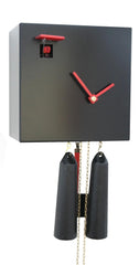  Cuckoo Clock - 'Cube' Modern Art Style Cuckoo Clock 1 day movement (Black) by Rombach & Haas - Cuckoo Collections