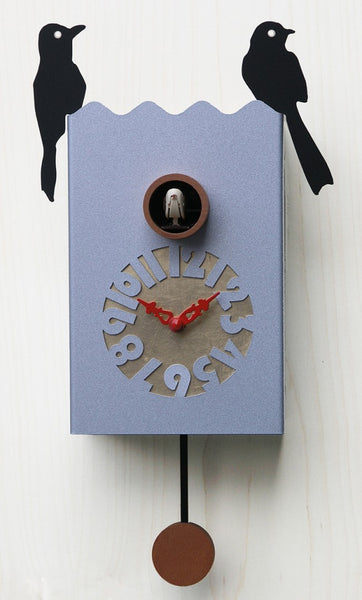 Cuckoo Clock - 'Cucu Duetto' Cuckoo Clock (Aluminium) by Pirondini - Cuckoo Collections