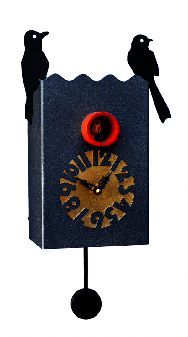 'Cucu Duetto' Cuckoo Clock (Black) by Pirondini Cuckoo Collections