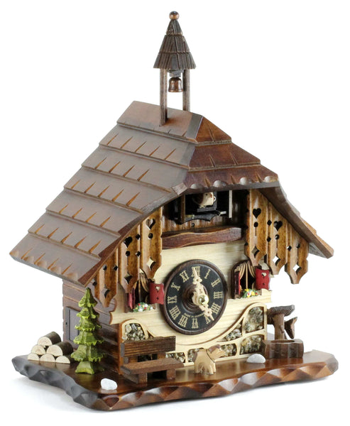 Chalet-style Black Forest battery-powered musical Table cuckoo clock 22 cm by Engstler