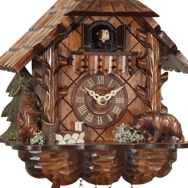 Chalet Style Black Forest 1-day cuckoo clock with bear 25.5 cm by Engstler
