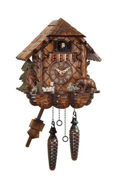 Chalet Style Black Forest 1-day cuckoo clock with bear 25.5 cm by Engstler