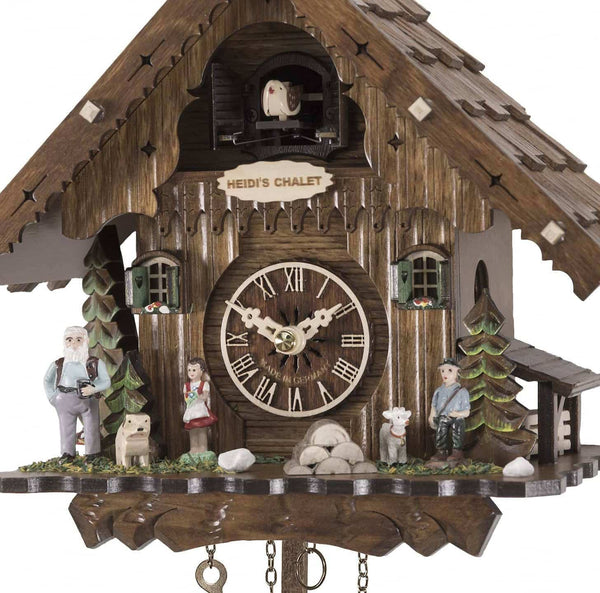 Chalet-style Black Forest battery-powered musical cuckoo clock "Heidi's Chalet" 22 cm by Engstler
