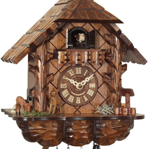Chalet-style Black Forest battery-powered cuckoo clock with deer 25.5 cm by Engstler