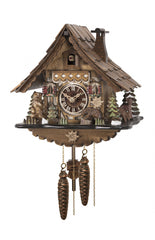 Chalet Style Black Forest 1-day cuckoo clock with bear family 28 cm by Engstler