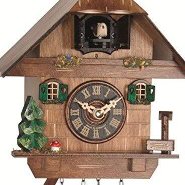 Chalet Style Black Forest 1-day cuckoo clock with moving beer drinker with music 25 cm by Engstler