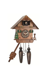Chalet Style Black Forest 1-day cuckoo clock with moving beer drinker with music 25 cm by Engstler