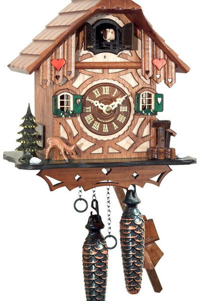 Chalet-style Black Forest battery-powered musical cuckoo clock with deer 23 cm by Engstler