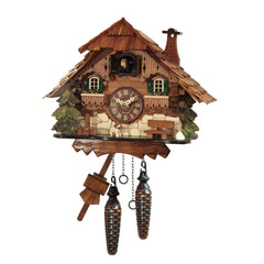 Chalet-style Black Forest battery-powered cuckoo clock with dog 23 cm by Engstler