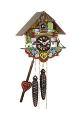 Chalet Style Black Forest 1-day cuckoo clock with alphorn player 19 cm by Engstler