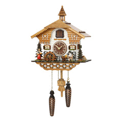  Cuckoo Clock - Chalet style quartz cuckoo clock with moving beer drinker & mill wheel with music 30 cm by Trenkle Uhren - Cuckoo Collections