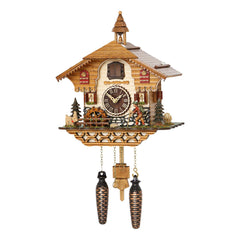 Cuckoo Clock - Chalet style quartz cuckoo clock with music moving wanderer & mill-wheel 30 cm by Trenkle Uhren - Cuckoo Collections