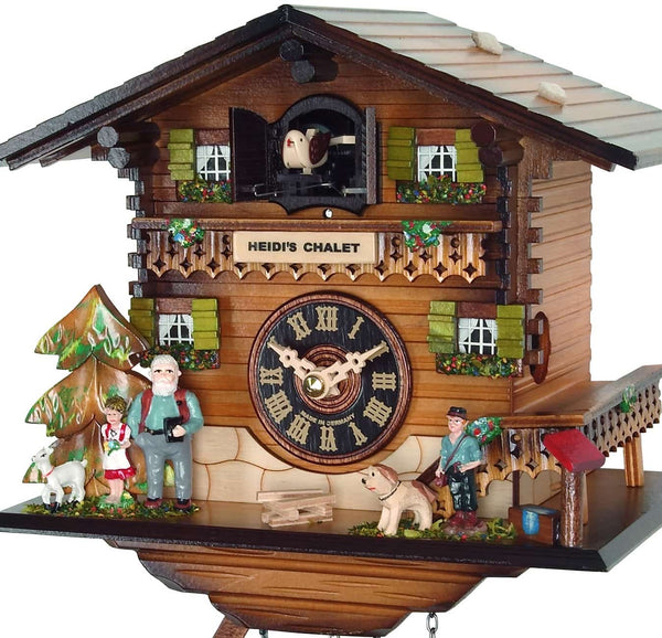 Chalet-style Black Forest battery-powered musical cuckoo clock "Heidi Chalet" 20 cm by Engstler