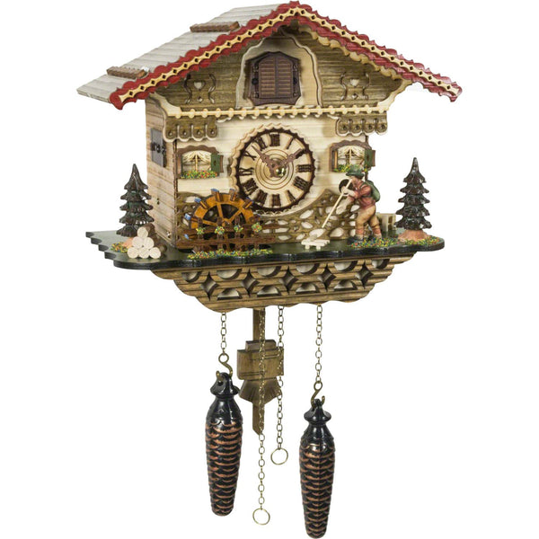  Cuckoo Clock - Chalet style quartz cuckoo clock with music moving wanderer & mill-wheel 27 cm by Trenkle Uhren - Cuckoo Collections