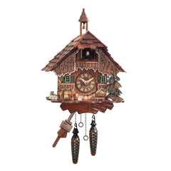 Chalet-style Black Forest battery-powered musical cuckoo clock with two deer 35 cm by Engstler