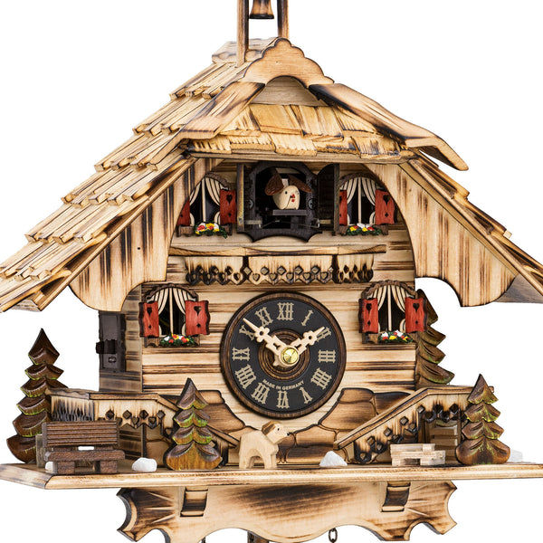 Chalet-style Black Forest battery-powered cuckoo clock with bell tower 31 cm by Engstler