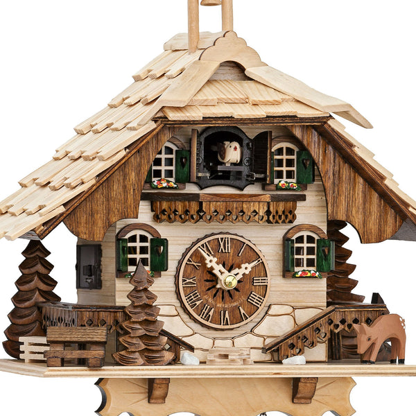 Chalet-style Black Forest battery-powered musical cuckoo clock with music 31 cm by Engstler