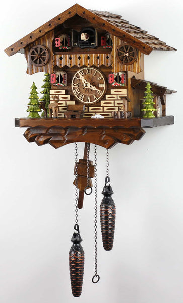 Cuckoo Clock - Chalet-style Black Forest battery-powered cuckoo clock with deer 26 cm by Engstler - Cuckoo Collections