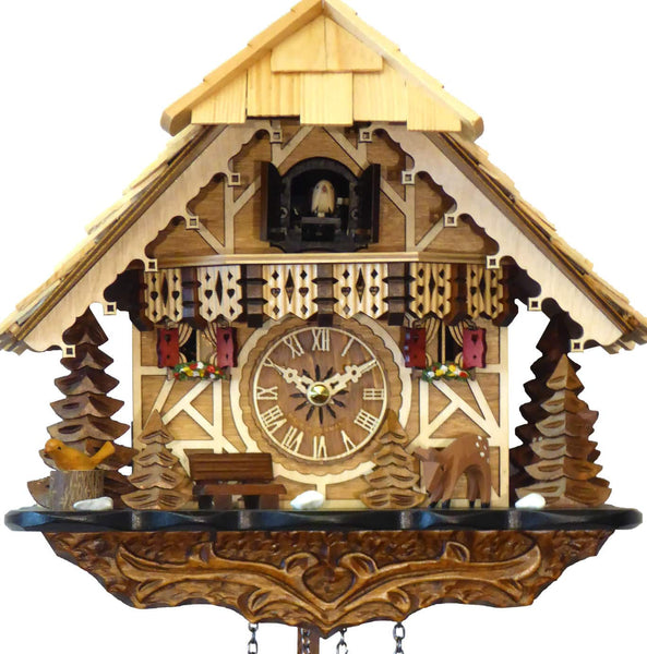 Chalet-style Black Forest battery-powered cuckoo clock with deer 25 cm by Engstler