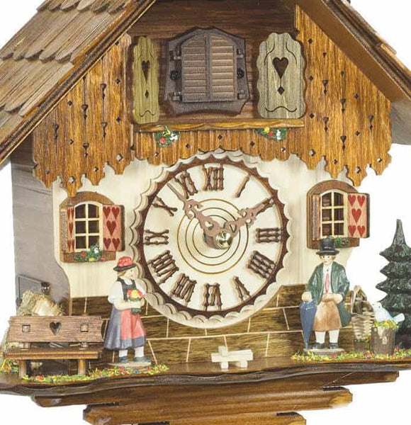 Chalet-style Black Forest battery-powered musical cuckoo clock with deer 25 cm by Engstler
