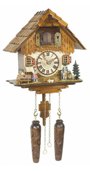 Chalet-style Black Forest battery-powered musical cuckoo clock with deer 25 cm by Engstler