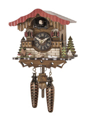  Cuckoo Clock - Chalet-style Black Forest battery-powered musical cuckoo clock with rabbit 18.5 cm by Engstler - Cuckoo Collections