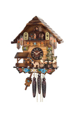 Chalet Style Black Forest 1-day musical cuckoo clock with moving beer drinkers, moving dancers 27 cm by Engstler