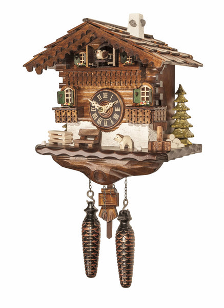  Cuckoo Clock - Chalet-style rustic Black Forest battery-powered cuckoo clock 25 cm by Engstler - Cuckoo Collections