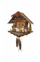 Chalet Style Black Forest 1-day cuckoo clock with moving beer drinker 27 cm by Engstler