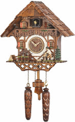  Cuckoo Clock - Chalet style quartz cuckoo clock with lumberjack & cuckoo 28cm by Trenkle Uhren - Cuckoo Collections