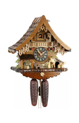Chalet style 8-day Black Forest cuckoo clock with moving wood-chopper 33.5 cm by Engstler
