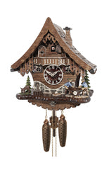 Chalet style 8-day Black Forest cuckoo clock with moving wood-cutters 33 cm by Engstler