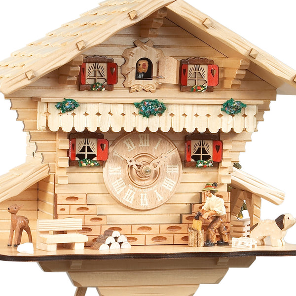 Chalet style 8-day Black Forest cuckoo clock with moving wood-chopper 30 cm by Engstler