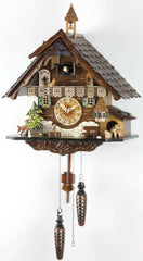  Cuckoo Clock - Chalet-style Black Forest battery-powered cuckoo clock with dog 42 cm by Engstler - Cuckoo Collections