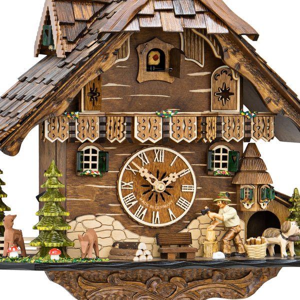 Chalet style 8-day Black Forest cuckoo clock with moving wood-chopper 42 cm by Engstler