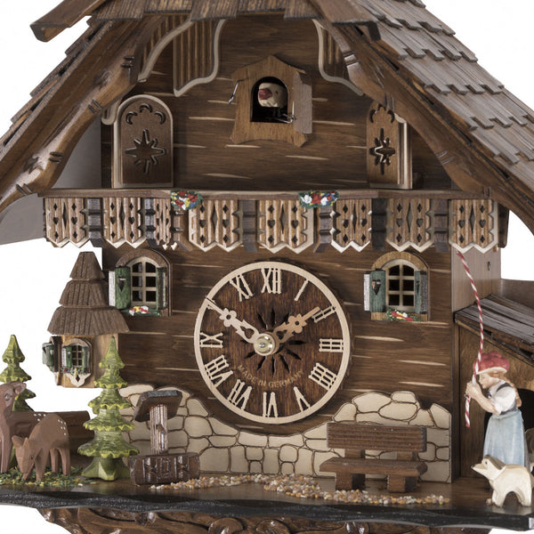 Chalet style 8-day Black Forest cuckoo clock with moving bell-ringer 42 cm by Engstler