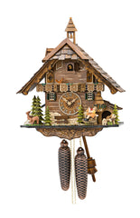 Chalet style 8-day Black Forest cuckoo clock with moving rocking-horse girl 42 cm by Engstler