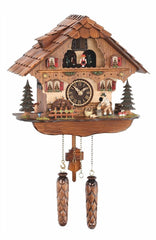  Cuckoo Clock - Chalet style quartz cuckoo clock with moving wood chopper & mill wheel with music by Trenkle Uhren - Cuckoo Collections