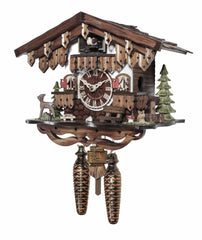 Chalet-style Black Forest battery-powered musical cuckoo clock 22 cm by Engstler