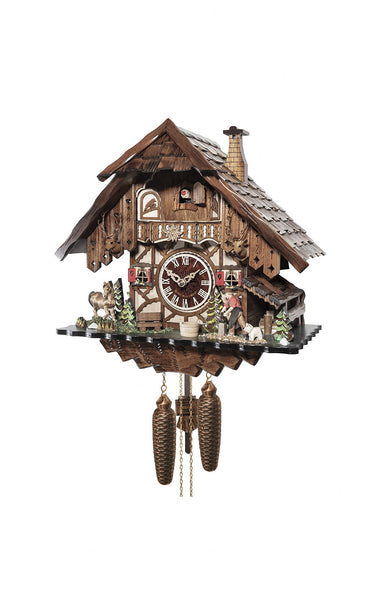 Chalet style 8-day Black Forest cuckoo clock with moving blacksmith 35 cm by Engstler