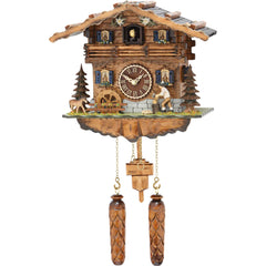  Cuckoo Clock - Chalet style quartz cuckoo clock with moving wood chopper & mill wheel with music 31 cm by Trenkle Uhren - Cuckoo Collections