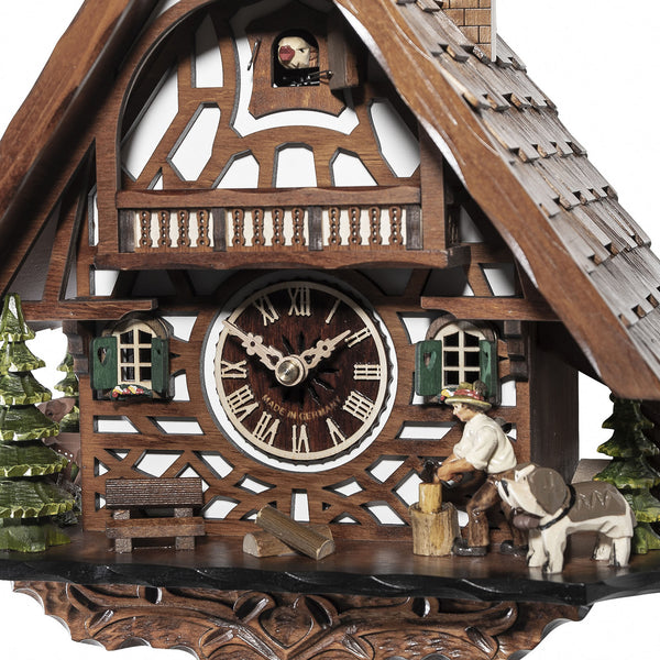 Chalet style 8-day Black Forest cuckoo clock with moving wood-chopper 33 cm by Engstler